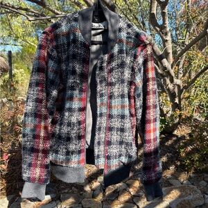 Acne Studios Azura Check Wool-blend Tweed Bomber Jacket